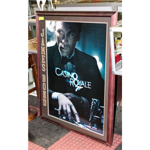 FRAMED 36" X 42" JAMES BOND WALL HANGING