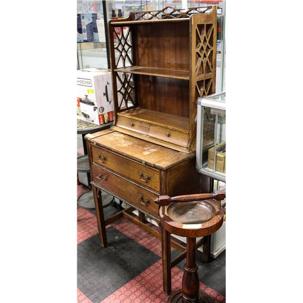 WOODEN STORAGE SHELF - NEEDS TLC