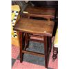 Image 1 : PAIR OF SOLID WOOD BAR STOOLS