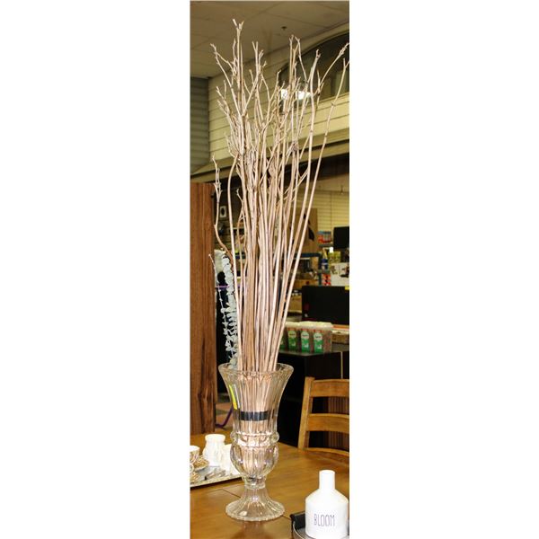 LARGE VASE DISPLAY WITH CONTENTS