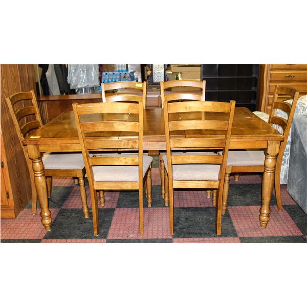 DINNING TABLE WITH LEAF + 6 CHAIRS