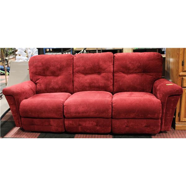 RED FABRIC LAZYBOY RECLINER SOFA