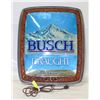 Image 1 : VINTAGE BUSCH LIGHTED SIGN WORKS 19 IN X 16 IN
