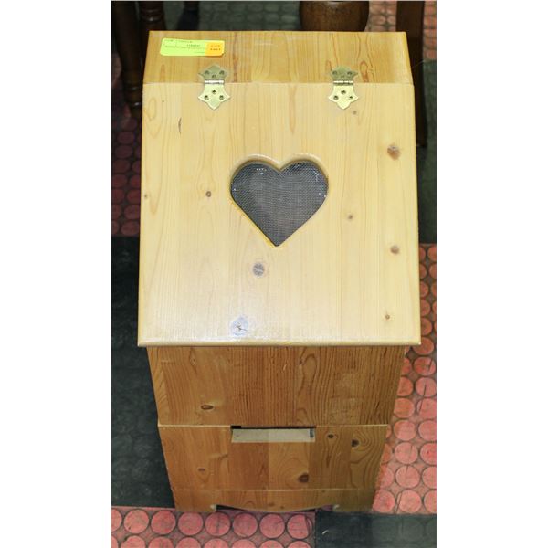 POTATO BIN WITH HEART LID H-23"