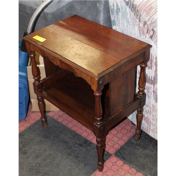 ANTIQUE WOODEN TABLE H-22" W-12" L-19"