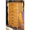 Image 1 : 7 DRAWER TALL DRESSER 54 1/4" X 18 1/2" X29 1/2"