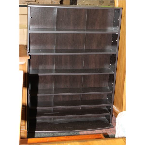 BLACK 6 TIER BOOKSHELF 45" X 10" X 32 1/2"
