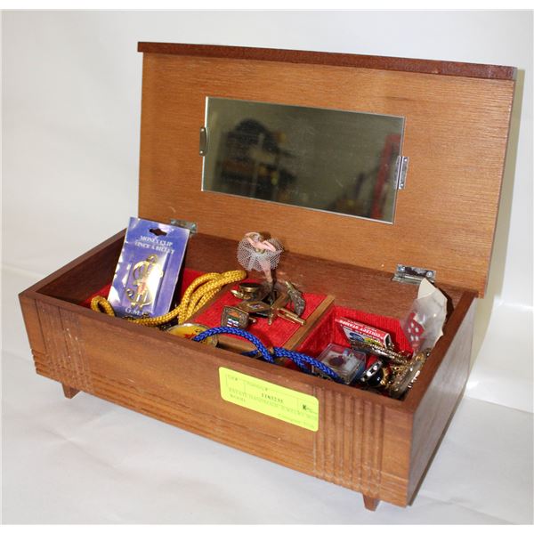 ESTATE HANDMADE JEWELRY BOX WOOD