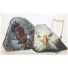 Image 1 : 2 EAGLE SIGNED SLATE/ROCKS