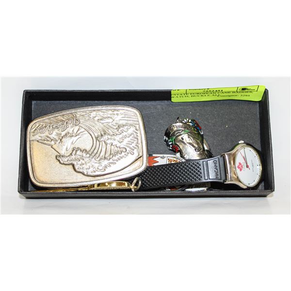 ESTATE EUROPEAN CANE BADGES, WATCH, BUCKLE ALL