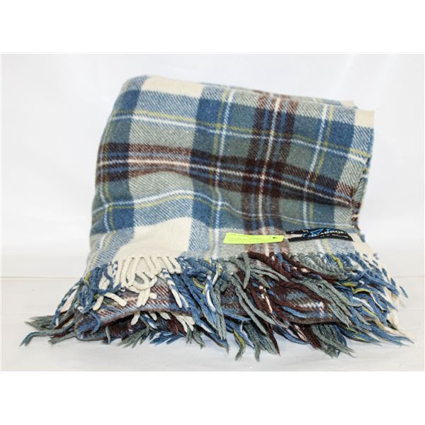 VINTAGE SCOTLAND 100% WOOL TARTAN BLANKET-ESTATE