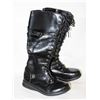 Image 1 : PAIR OF BLACK KNEE-HIGH ZIP-UP SPRING/SUMMER/