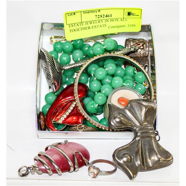 ESTATE JEWELRY IN BOX ALL TOGETHER-ESTATE