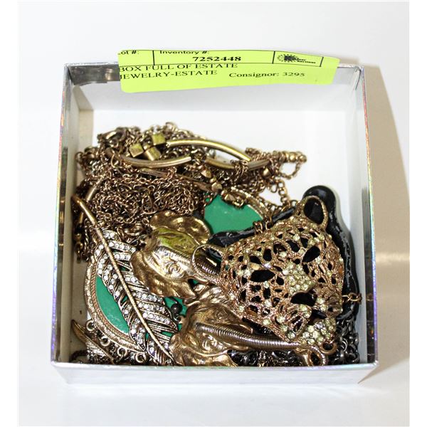 BOX FULL OF ESTATE JEWELRY-ESTATE