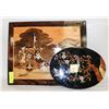 Image 1 : 2 INLAID VINTAGE WOOD ESTATE PICTURES TOGETHER