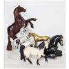 Image 1 : HORSE FIGURINES WOOD, BRASS, GLASS, ETC.