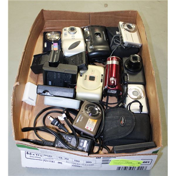 LOT OF VINTAGE/MODERN CAMERAS UNTESTED AS IS