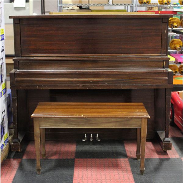 FRANCIS BACON PIANO W/BENCH 51.5" X 61.5" X 25.5"