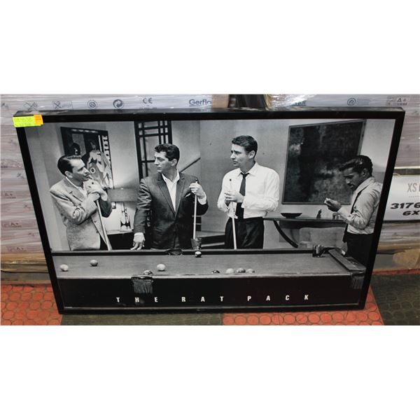 FRAMED CANVAS WALL HANGING "THE RAT PACK" 25"X37"