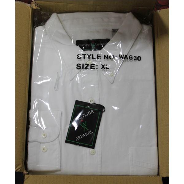 NEW MEN'S SHIRTS CASE OF 9 WHITE SIZE M