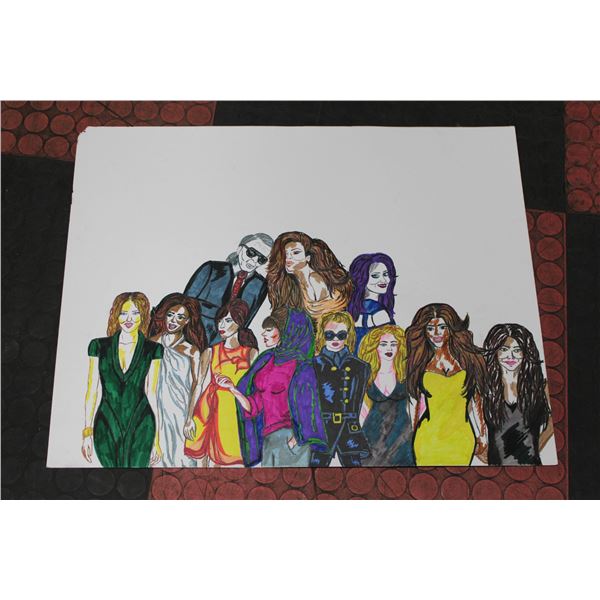 ORIGINAL PAINTING ARTIST "JCK" 19" X 23" RENDE