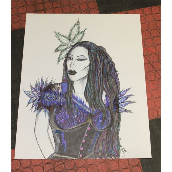 ORIGINAL PAINTING ARTIST "JCK" 19" X 23" RENDE