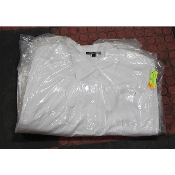 5 NEW HAROLDS S/8 WHITE BUTTON UPS 100% COTTON