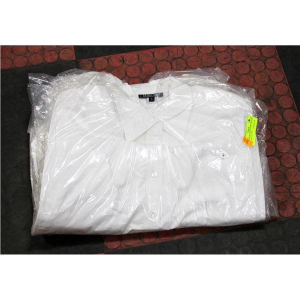 5 NEW HAROLDS S/8 WHITE BUTTON UPS 100% COTTON
