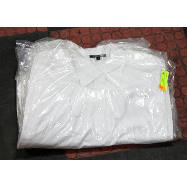 5 NEW HAROLDS S/8 WHITE BUTTON UPS 100% COTTON