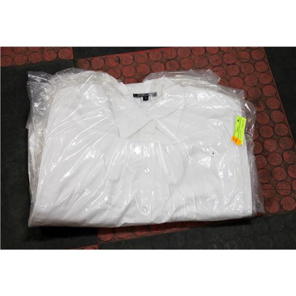4 NEW HAROLDS S/8 WHITE BUTTON UPS 100% COTTON