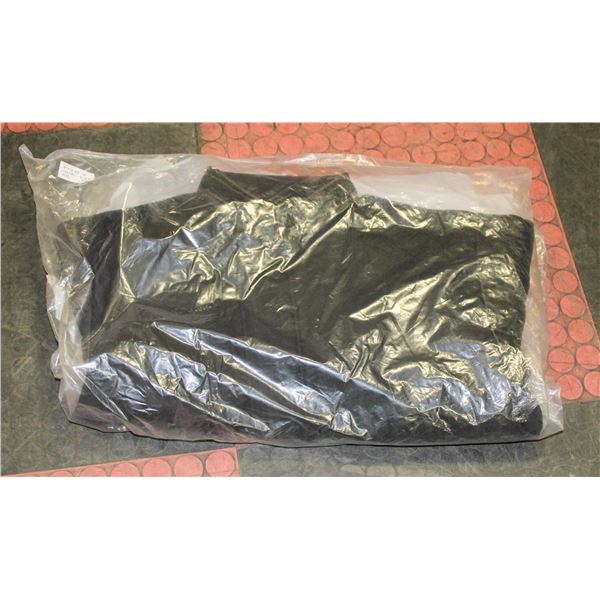 NEW B&W COLLECTION 50% NAVY/BRN LEATHER JACKET S