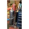 Image 1 : ESTATE OXY/ACETYLENE TANK SET ON ROLLING