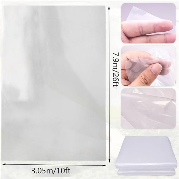 NEW 3.05 X 3.05M CLEAR PVC TARP