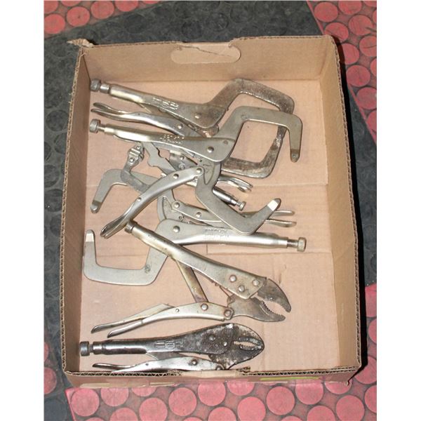 FLAT WITH ASSORTMENT OF VISE GRIP PLIERS