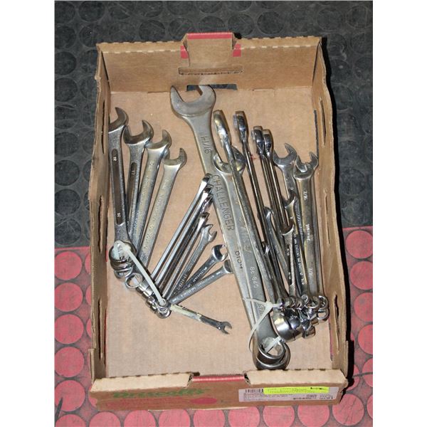 FLAT WITH 14-PIECE SAE COMBINATION WRENCHES