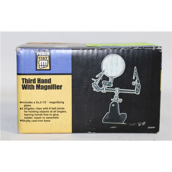 NEW THIRD HAND WITH MAGNIFIER - 2" X 2.5"