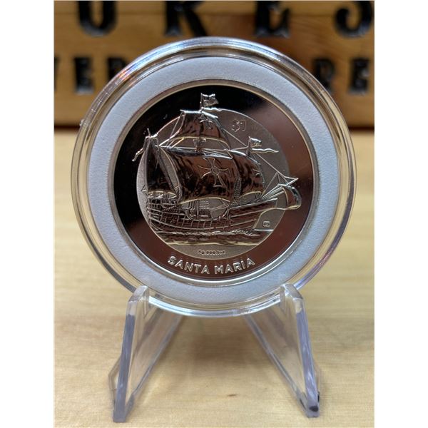Lot 9-1) 1 oz Virgin island Santa Maria Silver