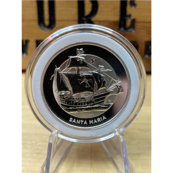 Lot 14-1) 1 oz Virgin island Santa Maria Silver