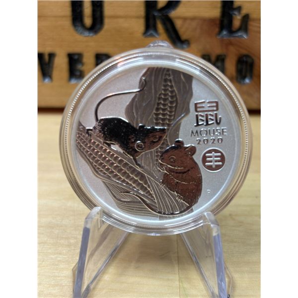 Lot 16-1) 1 oz Australian Year of the Mouse silver coin