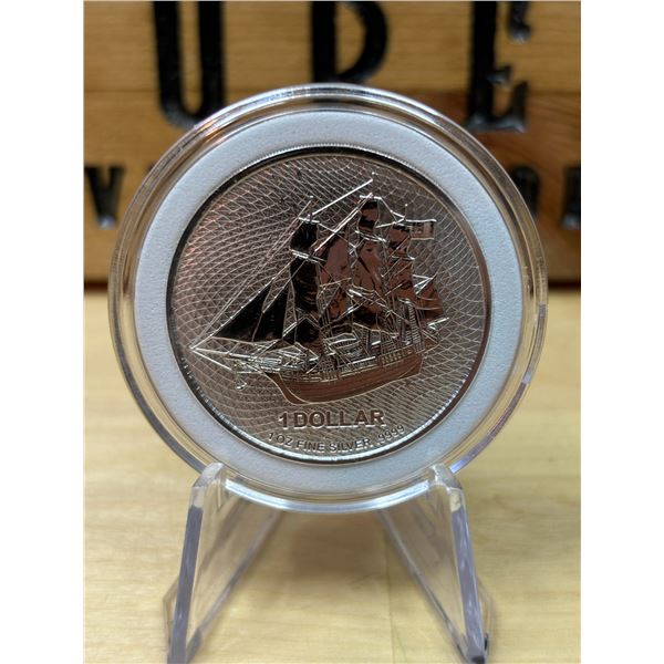 Lot 19-1) 1 oz Cook Island Silver coin