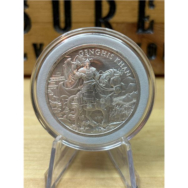 Lot 22-1) 1 oz Genghis Khan silver