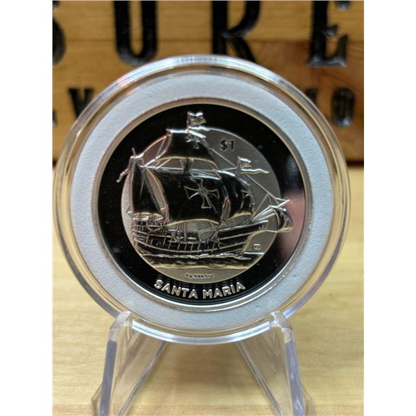 Lot 24-1) 1 oz Virgin island Santa Maria Silver