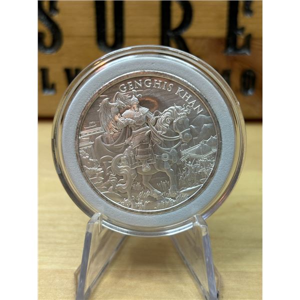 Lot 26-1) 1 oz Genghis Khan silver