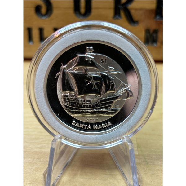 Lot 31-1) 1 oz Virgin island Santa Maria Silver