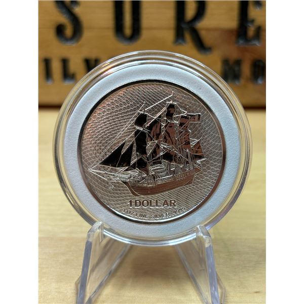 Lot 37-1) 1 oz Cook Island Silver coin