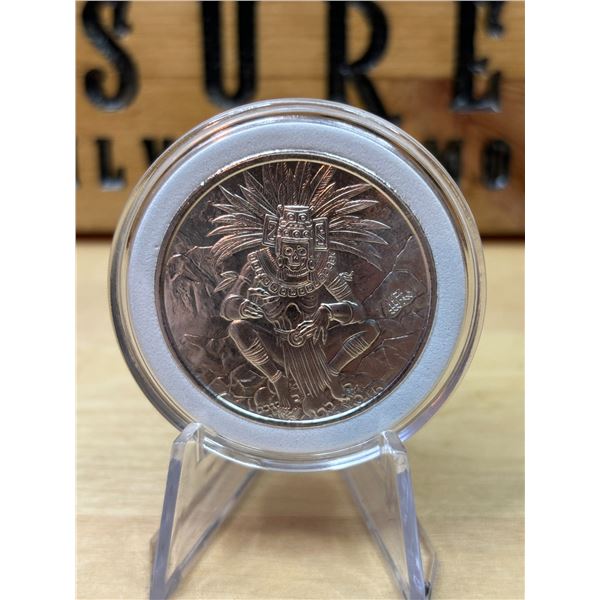 Lot 44-1) 1 oz Aztec god of death silver
