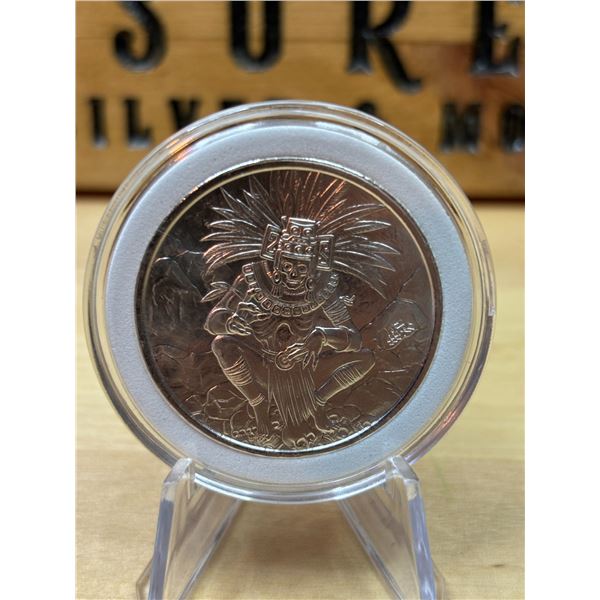 Lot 52-1) 1 oz Aztec god of death silver