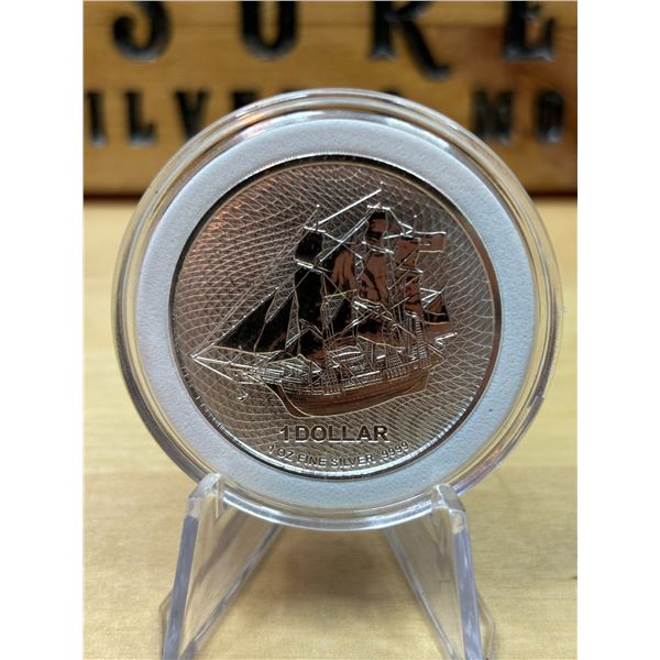 Lot 53-1) 1 oz Cook Island Silver coin