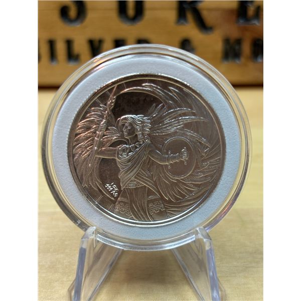 Lot 55-1)  1 oz Aztec Eagle warriors silver