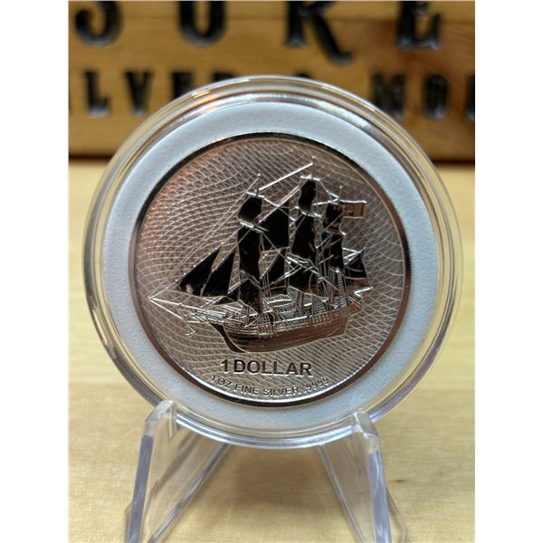 Lot 60-1) 1 oz Cook Island Silver coin